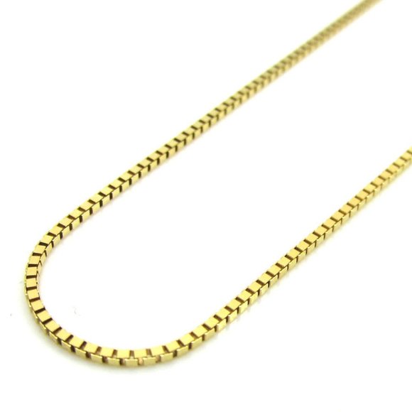 10K YELLOW REAL GOLD SKINNY BOX LINK CHAIN 18 INCH 1.6gr - Picture 1 of 4
